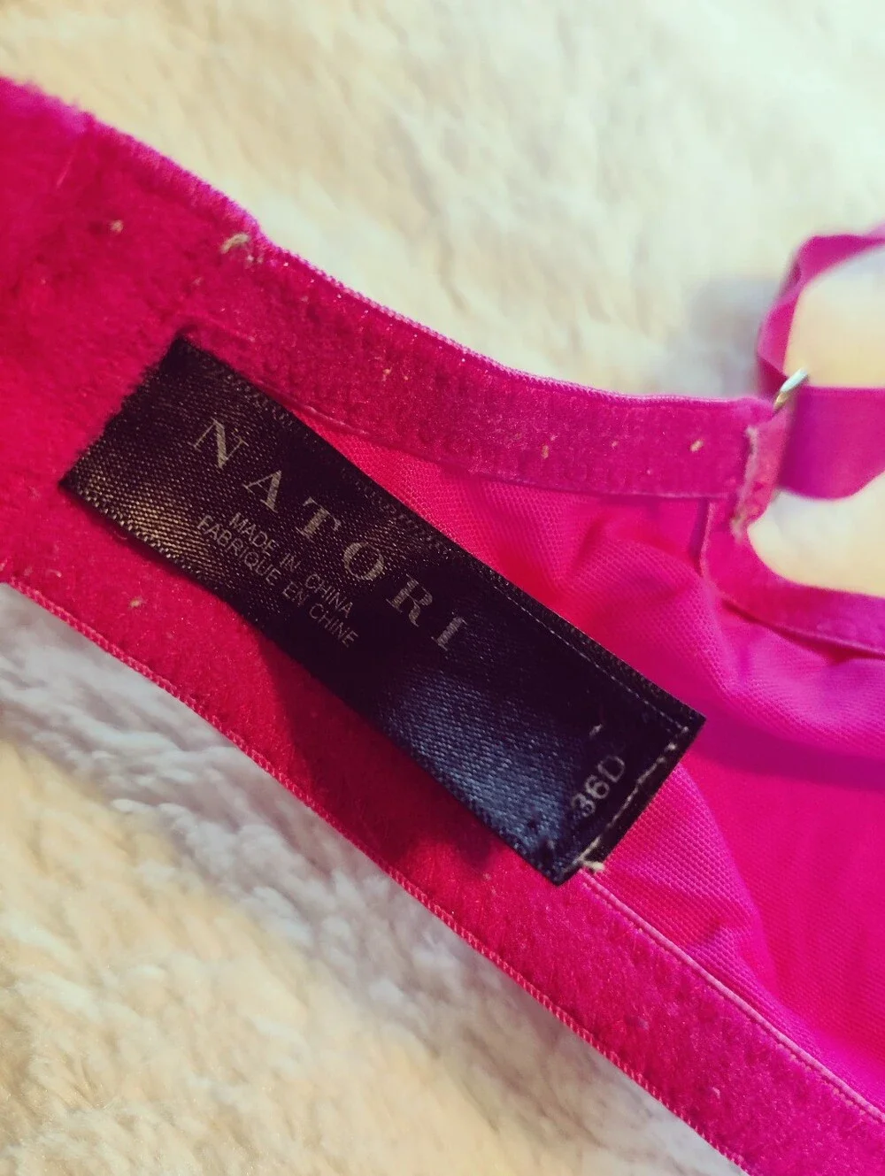 Natori Full Fit Contour Bra 36D Pink Sheer Jacquard Animal Print Underwire